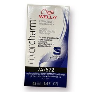 Wella Color Charm Permanent Liquid Hair Color Medium Smokey Ash‎ Blonde 7A/672 1